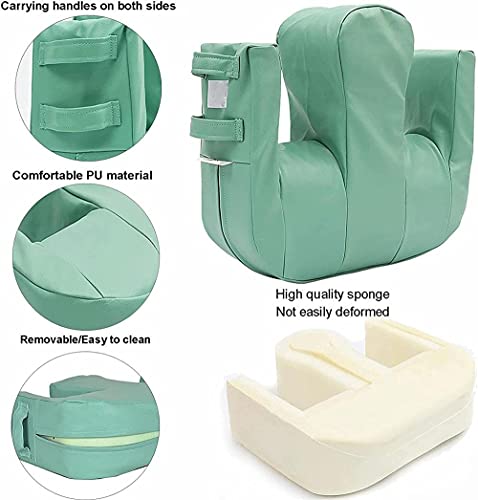 PANGPANGDEDIAN Almohada de Rodilla Turnando la Almohadilla de enfermería, el Dispositivo de Giro para Pacientes con Cama, PU Almohadilla de Transferencia de Cuero (Color : Green)