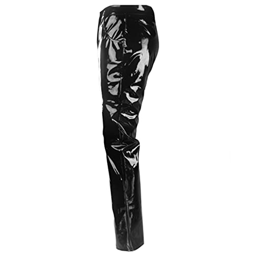 Pantalon Pantalones De Látex De Pvc Brillante Para Hombre, Pantalones Negros Para Motocicleta, Pantalones De Moda Para Montar A Prueba De Agua, Motociclista, Pantalones De Calle Para Hombre, S Ne