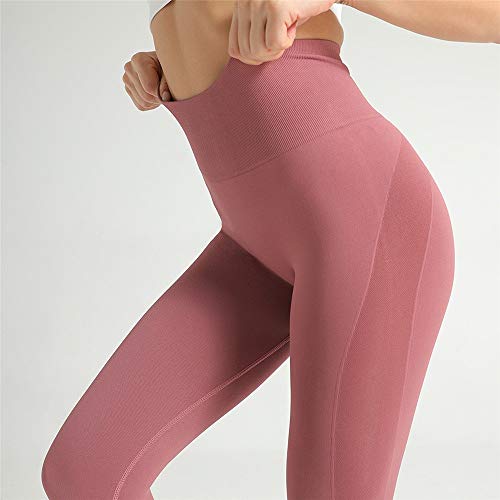 Pantalones de Yoga Pilates Fitness para Mujer, Señora de cintura alta sin fisuras polainas de Control de Abdomen atractivo de la elevación del extremo Scrunch flacos de Yoga Operando gimnasio de fitne