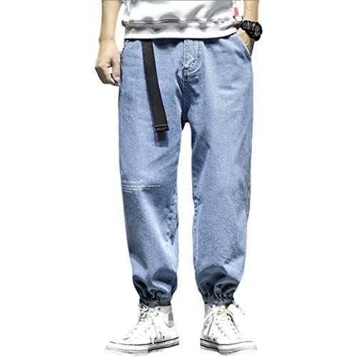 Pantalones Vaqueros para Hombre Primavera y otoño Retro Pantalones de Mezclilla Sueltos de Pierna Ancha Casual de Moda de Talla Grande Pantalones Vaqueros Rectos con pies de viga Salvaje 3XL