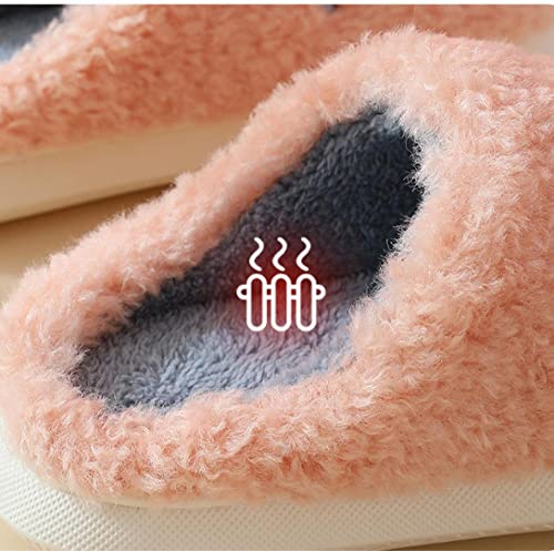 Pantuflas De Felpa para Mujer,Zapatillas De AlgodóN, Zapatillas De Felpa Lindas De Dibujos Animados De Invierno para Mujer, Zapatillas De AlgodóN De Navidad para Parejas CáLidas para El Hogar-Mi_40-4