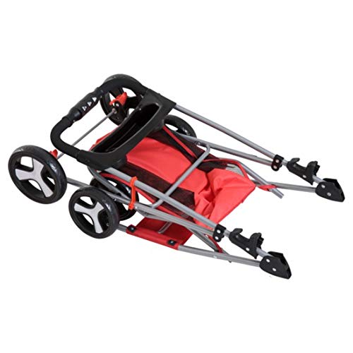 Papilioshop MILO - Carrito plegable de viaje para perro mascota cachorro gato (rojo)