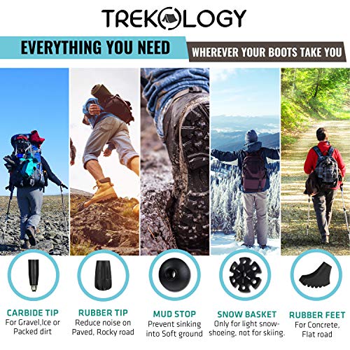 Par de bastones de senderismo nórdicos plegables Trek-Z con mango de corcho, 2 bastones de senderismo plegables ultraligeros, plegable para senderismo de personas mayores, hombres y mujeres