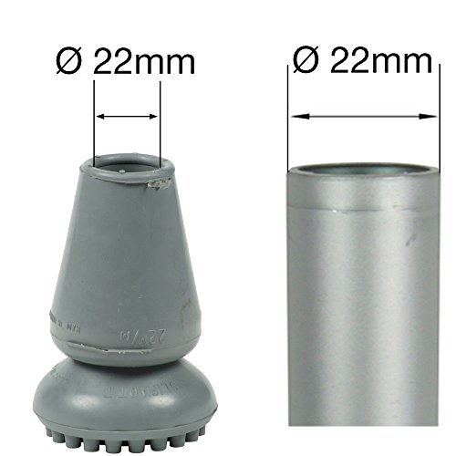 Par De Conteras Slipnott 22mm Para Muletas Y Bastones Muy Duradero Con Cabeza Pivotante Para La Seguridad