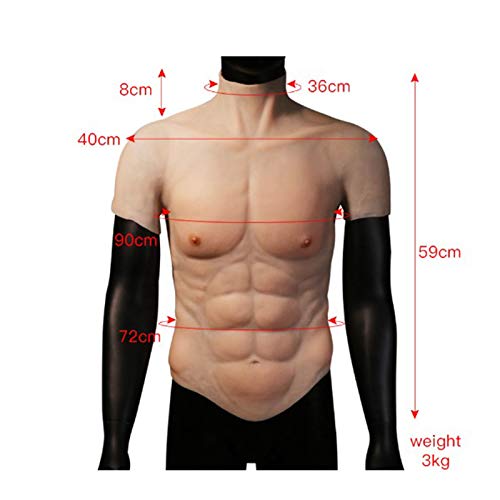 Pecho Masculino Falso Músculo De Silicona Músculos Del Vientre, Medio Cuerpo Silicona Músculo Falso Pecho Falso Músculos Del Vientre Músculos De Simulación Artificial Silicona - Para Cosplay De Homb