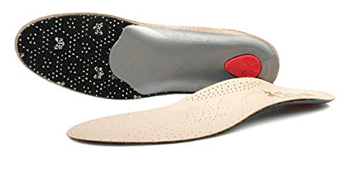 Pedag "Viva Alto" Plantilla de cuero/pie apoyo con una extra alta longitudinal arch support - unisex adulto, Marrón Claro/Beige, UK L3 E36