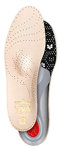 Pedag "Viva Alto" Plantilla de cuero/pie apoyo con una extra alta longitudinal arch support - unisex adulto, Marrón Claro/Beige, UK L3 E36