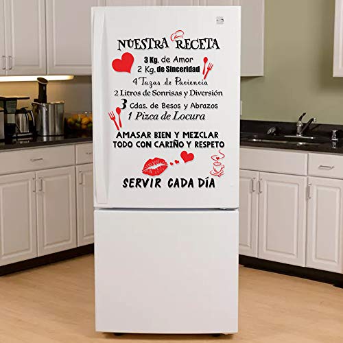 Pegatinas Citas Inspiradoras Pared Español Vinilos Frases Motivadoras Letras Stickers Adhesivos Negro Decorativos Habitación Dormitorio Salón Oficina NUESTRA RECETA.