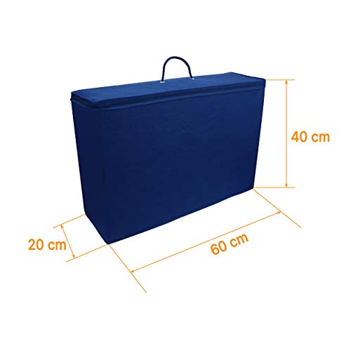 PEKITAS Colchón Cuna De Viaje Plegable 60x120 cm Grosor 6 cm - Funda de algodón lavable, transpirable, libre de toxicos,Color Azul Marino,Fabricado En España