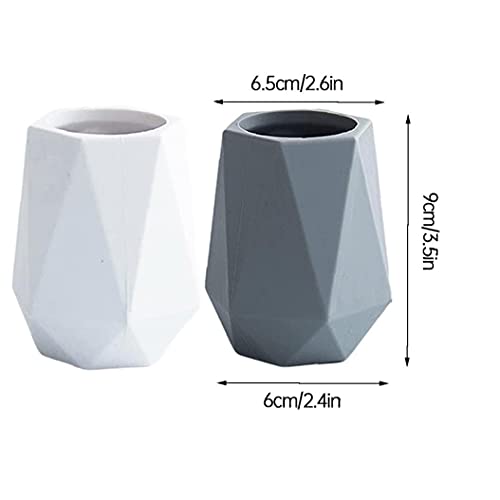 PENDIENTO DE Silicona TITULARIO DE ESCRUPARIO POTA Pot POTOR GEOMÉTICO PAPELERÍA MAQUILULAR Cepillo Organizador 2pcs Tenedor de lápiz