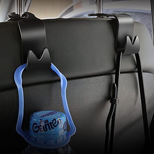 Perchero de Coche 8 Piezas Asiento de Vehículo Reposacabezas Gancho Percha Ganchos Reposacabezas Coche para Bolsa de Compras Bolso de Mano Botellas de Agua (Negro y Blanco Cremoso)