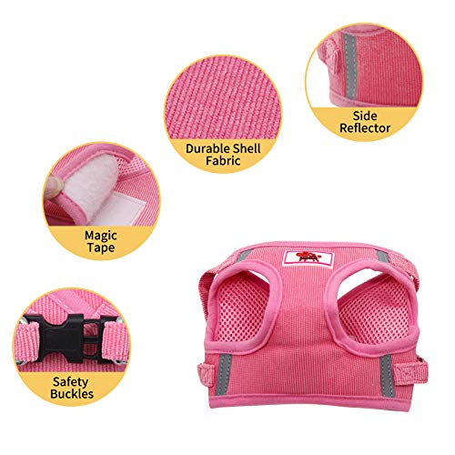 PET SPPTIES Tela de Malla Chaleco para Perros Arnés Suave Ajustable cómodo para Cachorros, Perros Pequeños y Gatos PS042 (XS, Pink)