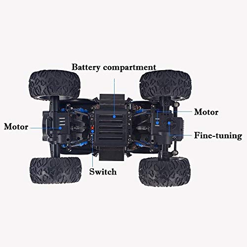 PETRLOY Todo Terreno coche de RC, inalámbrico controlado Roca Vía Vehículo sobre orugas camión 4WD alta velocidad de 2,4 GHz 01:12 Escala 36 kmh radio control remoto eléctrico carrera rápida Buggy Hob