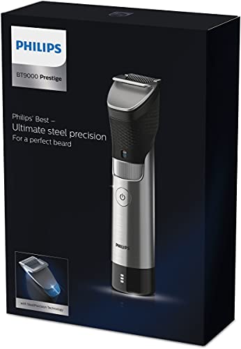 Philips Barbero Serie 9000 BT9810/15 - Recortadora de barba con 30 posiciones de longitud, sensor power adapt que se adapta a la densidad de tu barba, resistente al agua y cuchillas steel precision