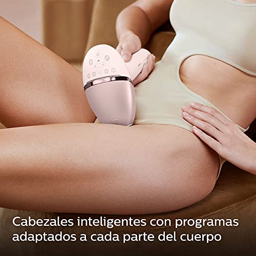 Philips BRI957/00 Lumea Serie 9000, Depiladora Luz Pulsada IPL para la Depilación Permanente del Vello, Tecnología SenseIQ, 4 accesorios para axilas, línea del bikini, cuerpo y cara, sensor SmartSkin