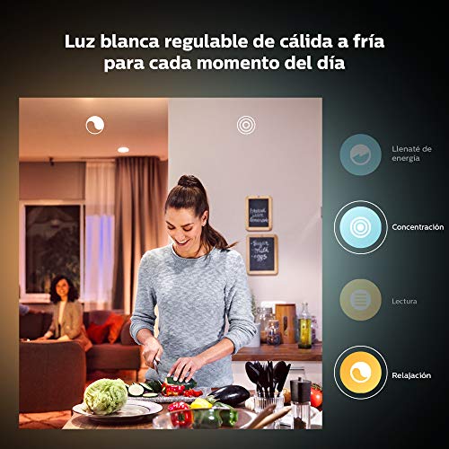 Philips Hue Pack de 2 Bombillas LED Inteligentes E27, con Bluetooth, Luz Blanca Cálida, Compatible con Alexa y Google Home