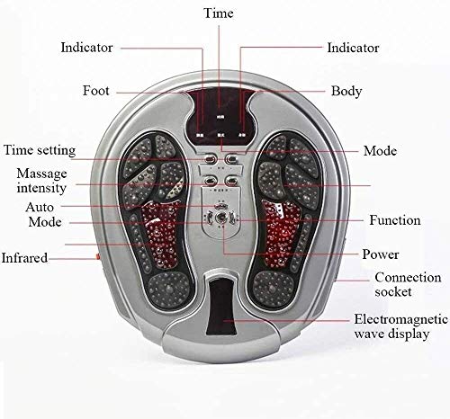 Pie de masaje eléctrica del electrón Biológica Wave masajeador de pies, multi-función de infrarrojos del masaje del pie de la máquina con electrodos de desfibrilación for todos los habitantes de edad