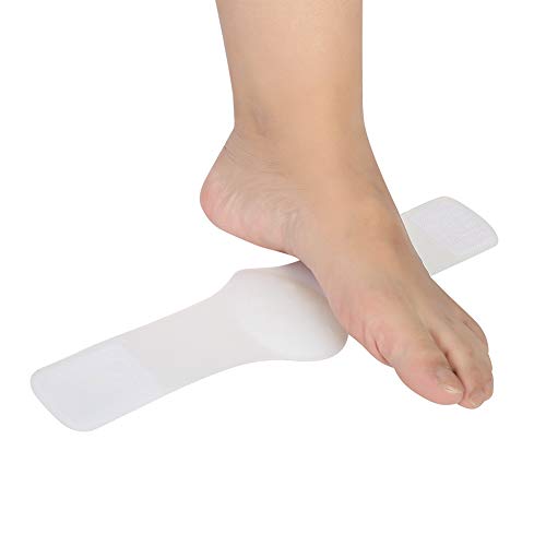 Pie Plano Venda con Almohadilla de Silicona Elástica Soporte Arco Corrector de Fascitis Plantar para Aliviar Dolor de pie Cuidado (Blanco)