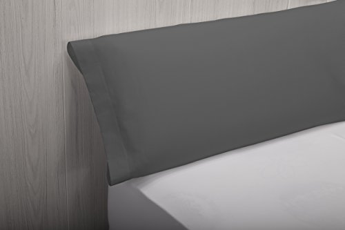 Pikolin Home - Funda de almohada 100% algodón, transpirable y de 140 hilos calidad extra en color gris