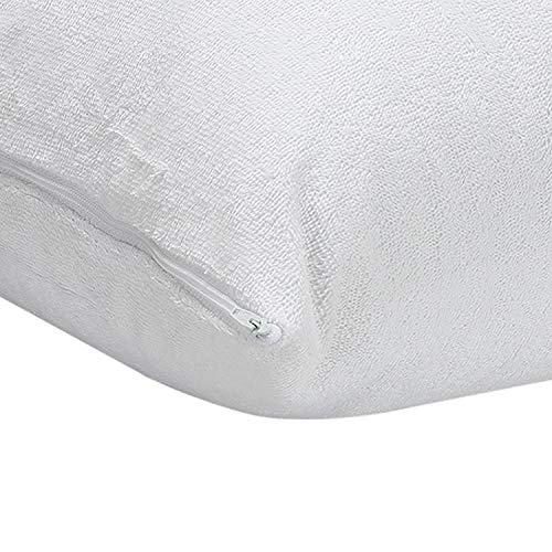 Pikolin Home - Funda de almohada de algodón de rizo impermeable y transpirable con tratamiento antiácaros y cremallera en un lateral