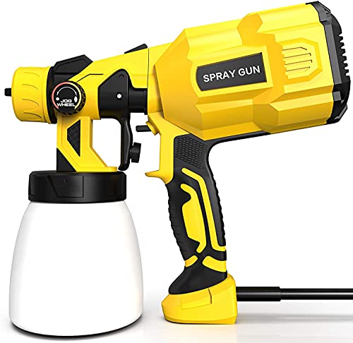 Pistola de Pintura, papasbox Pistola de Pinatr 550W, Pintura Eléctrica 550ml/min, Pistola de Pulverización con 900 ml de Recipiente, 4 Modos de Pintar, Extraíble y Fácil de Limpiar, Boquilla Metálica