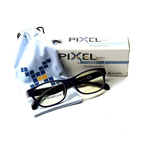 Pixel Lens Master - Gafas para Ordenador, TV, Tablet,Gaming. contra EL CANSANCIO Ocular, Confort Visual, Montura Ligera, CERTIFICADA LUZ Azul - 41% Y UV -100% EN LA Universidad DE TURÍN