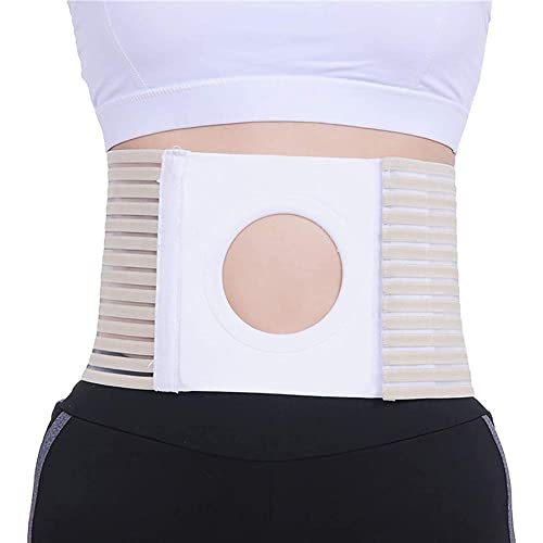 PJLHHM Cinturón de ostomía Soporte Abdominal para Apertura de Bolsa de colostomía Prevención de Hernia paraestomal Cinturón Abdominal de fístula de Cuatro Estaciones elástico Anti-Hernia (Beige 95cm)