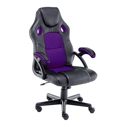 play haha. Silla de Escritorio para Videojuegos, Estilo de Carreras, Silla de Oficina giratoria, ergonómica, Silla de Trabajo con Soporte Lumbar, de Piel sintética con Silla de Trabajo Ajustable