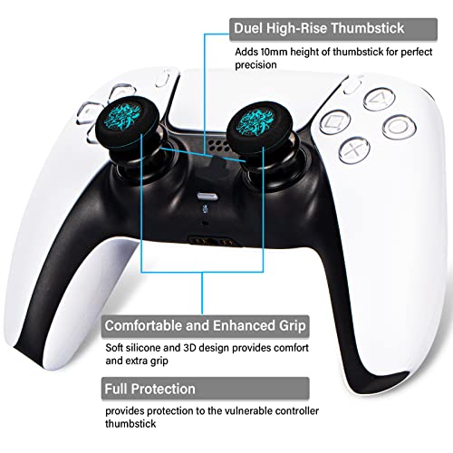 Playrealm FPS Thumbstick Grip Agarres para el Pulgar Extensor Y Impresión Caucho Silicona Apretón Cubrir 2 juegos para Controlador Xbox Series X/S y Xbox One (Tentáculo De Demonio Del Mar Profundo)