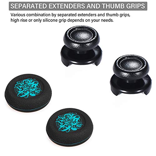 Playrealm FPS Thumbstick Grip Agarres para el Pulgar Extensor Y Impresión Caucho Silicona Apretón Cubrir 2 juegos para Controlador Xbox Series X/S y Xbox One (Tentáculo De Demonio Del Mar Profundo)