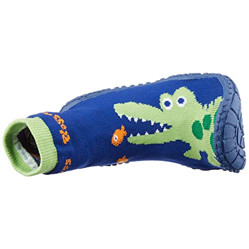 Playshoes Calcetines de Playa con protección UV Cocodrilo, Zapatos de Agua Unisex niños, Azul (Marine 11), 28/29 EU