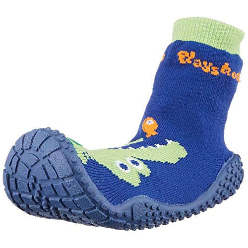 Playshoes Calcetines de Playa con protección UV Cocodrilo, Zapatos de Agua Unisex niños, Azul (Marine 11), 28/29 EU