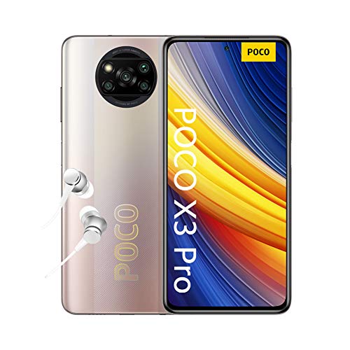 POCO X3 Pro, Smartphone 8+256 GB, 6,67” 120 Hz FHD+ DotDisplay, Snapdragon 860, cámara cuádruple de 48 MP, 5160 mAh, Bronce Metálico (versión ES/PT), incluye auriculares