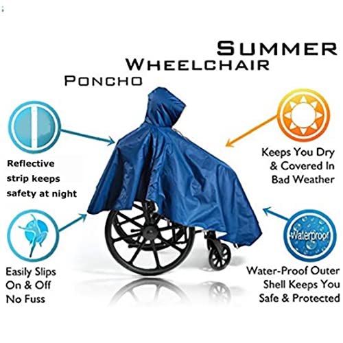 Poncho de Silla de Ruedas Pesado Poncho a Prueba de Agua a Prueba de Agua Cobertura con Ruedas con Silla de Ruedas con Cremallera para Personas Mayores discapacitadas