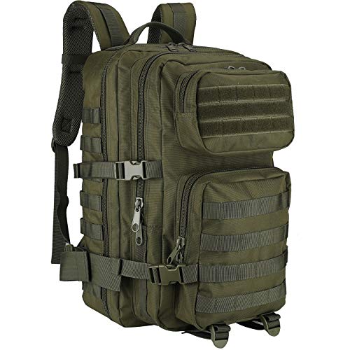 Procase Mochila Táctica Militar 40L, Paquete de Asalto MOLLE de Gran Capacidad para Utilidad Militar, Bolsa de Emergencia de 3 Días para Caza Senderismo Acampada y Actividad al Aire Libre -Verde