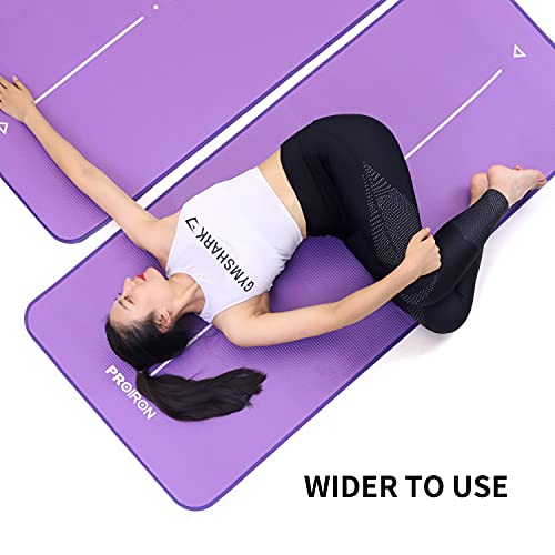 PROIRON Esterilla Yoga Gruesa 183cm x66cm x1cm - Colchoneta Antideslizante NBR para Pilates Ejercicios Fitness Gimnasia Estiramientos (Púrpura)