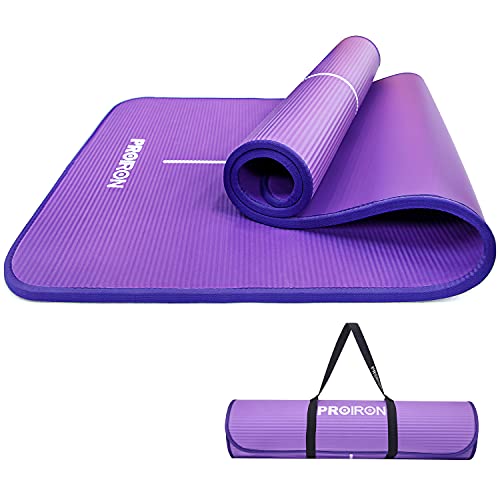 PROIRON Esterilla Yoga Gruesa 183cm x66cm x1cm - Colchoneta Antideslizante NBR para Pilates Ejercicios Fitness Gimnasia Estiramientos (Púrpura)