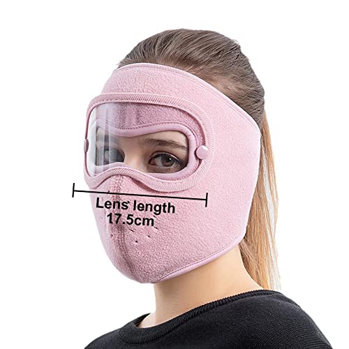 Protección facial completa Arnés para la cabeza Ciclismo transpirable Máscara de esquí Fleece Protector facial Gafas antivaho de alta definición Cubierta para la cabeza para montar al aire libre