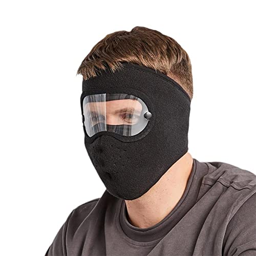 Protección facial completa Arnés para la cabeza Ciclismo transpirable Máscara de esquí Fleece Protector facial Gafas antivaho de alta definición Cubierta para la cabeza para montar al aire libre