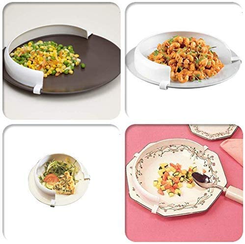 Protector de alimentos para platos, asistente de ayuda para comer con clip para prevención de derrames para recoger alimentos, protector de plato de ayuda para el comedor para discapacitados de