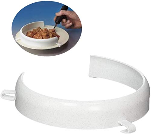 Protector de alimentos para platos, asistente de ayuda para comer con clip para prevención de derrames para recoger alimentos, protector de plato de ayuda para el comedor para discapacitados de