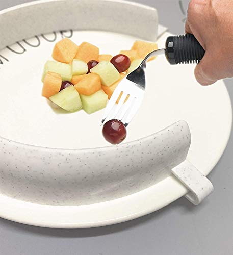 Protector de alimentos para platos, asistente de ayuda para comer con clip para prevención de derrames para recoger alimentos, protector de plato de ayuda para el comedor para discapacitados de