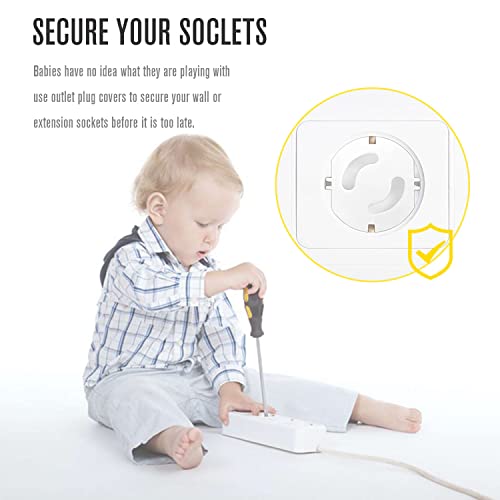 Protector de Enchufes para Bebes - 20 Piezas - Tapa Enchufes para Bebes con Mecanismo de Giro - Cubre Seguridad Enchufes Bebe - Protege Enchufes Bebe - Para Bebes Niños Y Pequeños En El Hogar