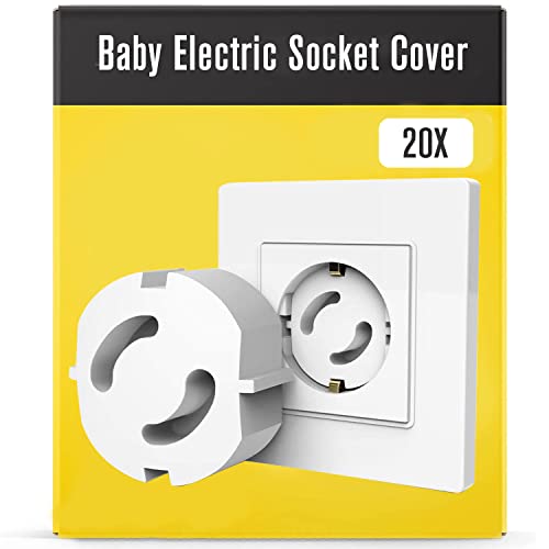 Protector de Enchufes para Bebes - 20 Piezas - Tapa Enchufes para Bebes con Mecanismo de Giro - Cubre Seguridad Enchufes Bebe - Protege Enchufes Bebe - Para Bebes Niños Y Pequeños En El Hogar