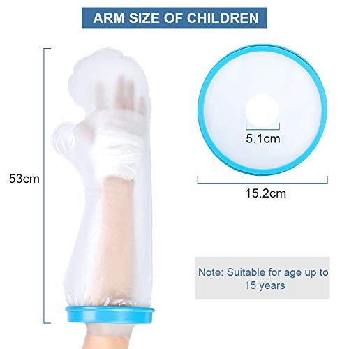 Protector de Escayola Impermeable Brazo Niño, Protector de Ducha Brazo Niño, 53cm, Elástico, Funda protectora para ducha Brazo Niño