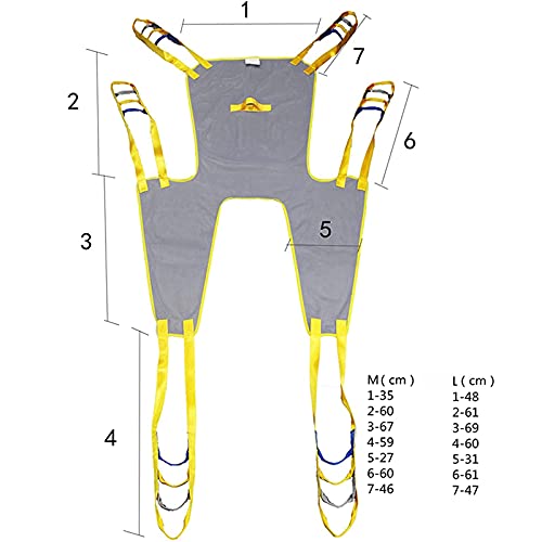 PRWERIF Eslinga de elevación de Pacientes, con arnés de elevación de Pacientes de Malla de Soporte para la Cabeza, arnés de Pierna Dividido para discapacitados con Inodoro de baño para Pacientes