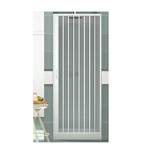 PUERTA DE LA DUCHA MAMPARA DE DUCHA EN PVC UNA HOJA PLEGABLE APERTURA LATERAL - ANCHO 70 CM, ALTURA 185 CM, BLANCO