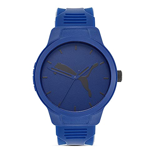 PUMA Reloj para hombre Reset de policarbonato e color azul con tres agujas, P5014