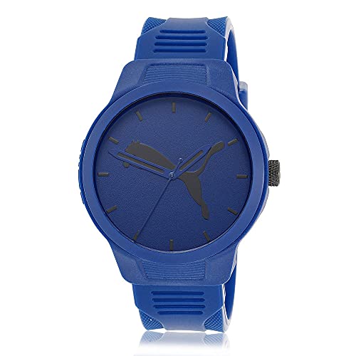 PUMA Reloj para hombre Reset de policarbonato e color azul con tres agujas, P5014