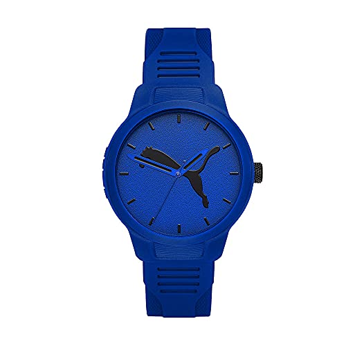 PUMA Reloj para hombre Reset de policarbonato e color azul con tres agujas, P5014